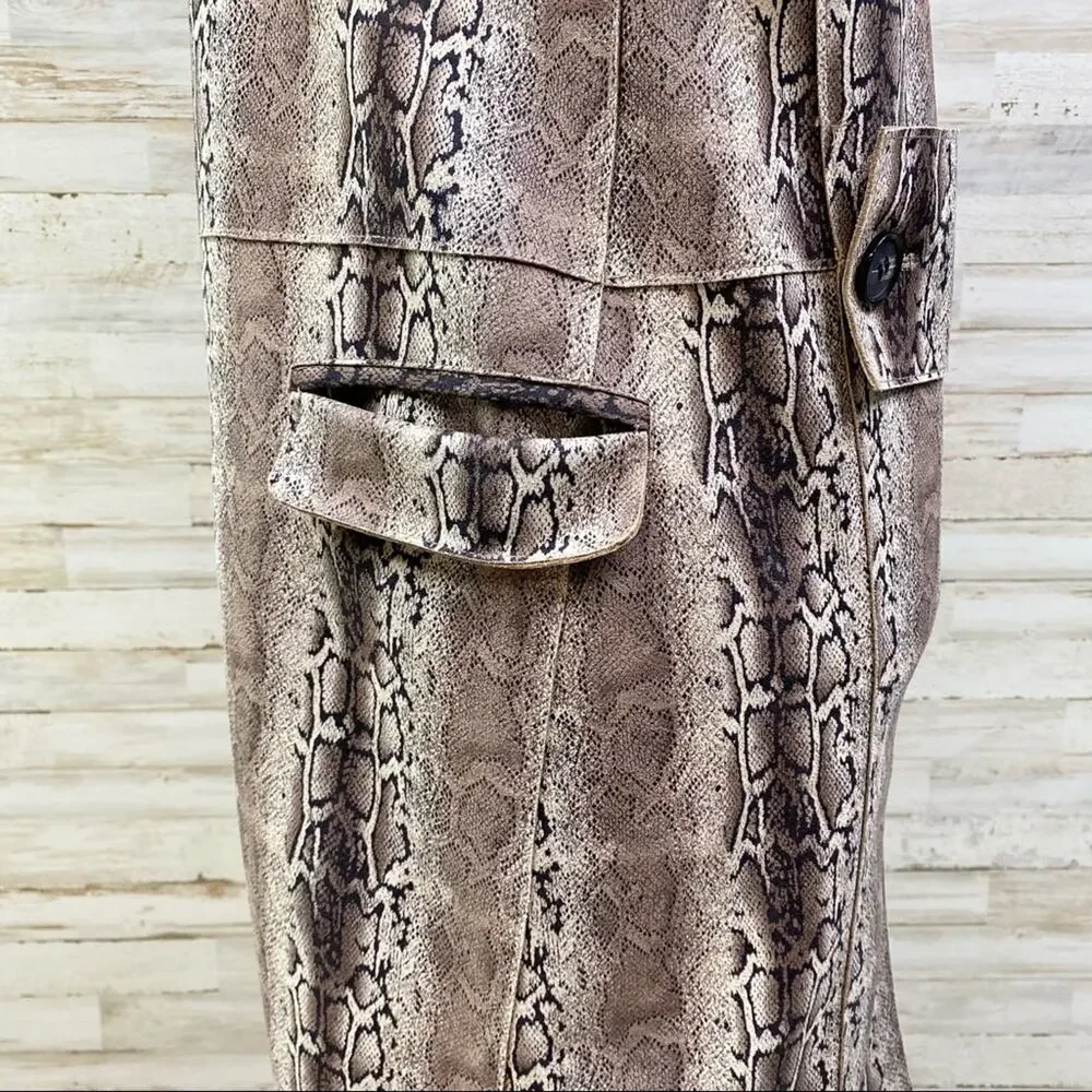 BlankNYC Snake Charmer Faux Suede Jacket Coat Womens Size XS Brown Tan